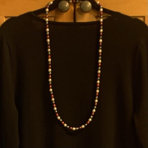 Honora Multi Color Ringed Cultured Pearl Necklace 36 Inches - Picture 4 of 8